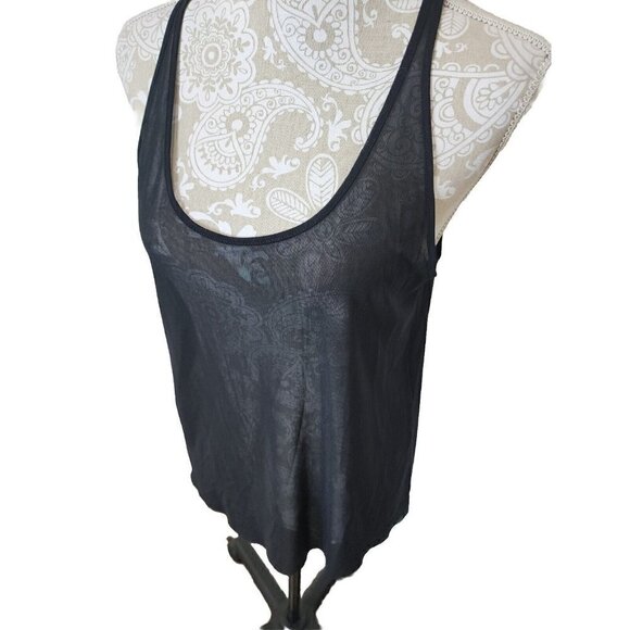 Aritzia top Wilfred Free Black McNally Mesh Raw Hem Tank Women's Medium - Picture 2 of 6